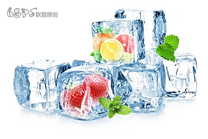 Photoshop合成教程:合成冰块被冰冻住的水果