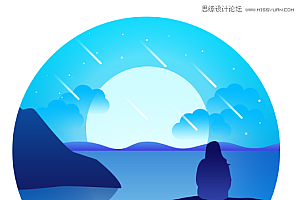 Photoshop制作简约渐变风格的插画设计教程