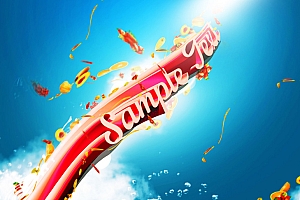 制作清新的水果立体字海报设计的Photoshop教程