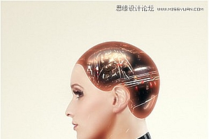 PS合成科技感十足的美女机器人特效图片