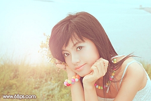 Photoshop给美女头像照片加上柔美韩系色彩