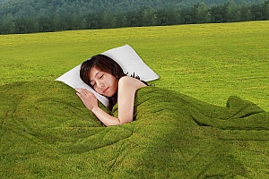 PS合成盖着草皮被褥的美女人像的Photoshop教程