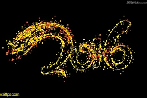 Photoshop制作时尚绚丽的2016光斑艺术字