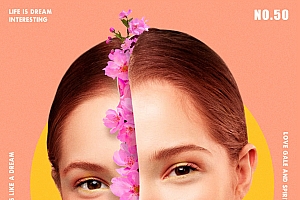 使用Photoshop合成头像长出花朵创意效果教程