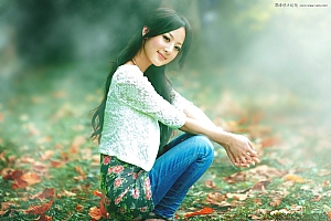 Photoshop调出绿色逆光效果的外景果子照片