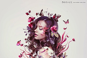 创意合成,Photoshop合成创意的花朵人像效果图