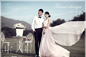 Photoshop调出青灰色彩的影楼艺术婚片教程