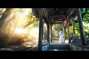 PS调色出阳光灿烂色彩效果的外景古装人物照片