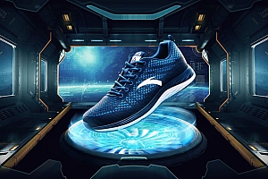 Photoshop合成蓝色科技感十足的运动鞋海报设计教程