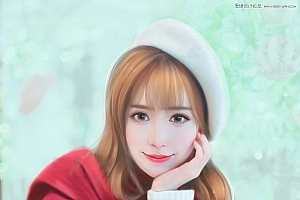 Photoshop转手绘:把美女照片转为甜美转手绘效果