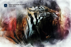双曝光照片效果PS模板