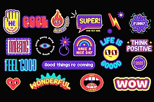 色彩鲜艳的正面贴纸