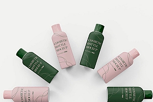 极简化妆品瓶子样机