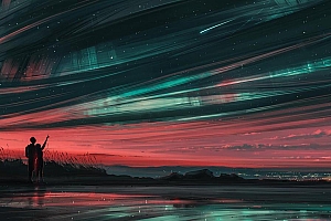 星空下和你在一起情侣恋人浪漫电脑桌面壁纸