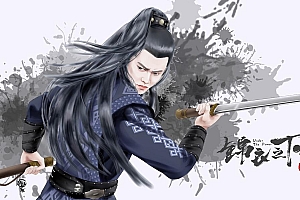 锦衣之下任嘉伦古风水墨画高清壁纸