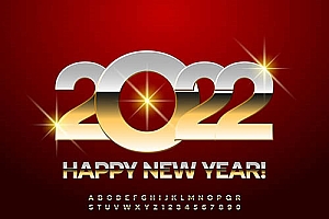 镶钻星光2022金属字