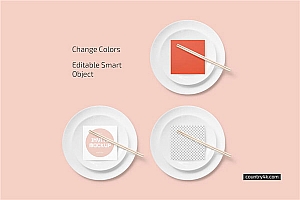 寿司盘邀请卡设计样机