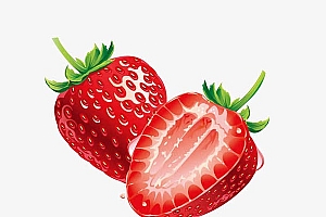 新鲜手绘草莓插画