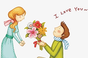 送花表白的人物