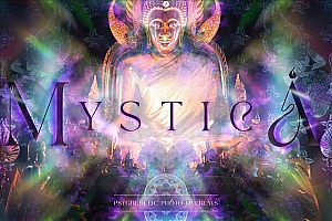 迷幻炫彩光影棱镜背景