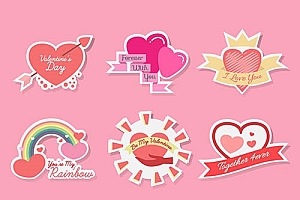 情人节桃心吊牌小熊元素