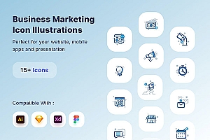 营销插画风格图标