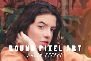 圆角像素照片模板