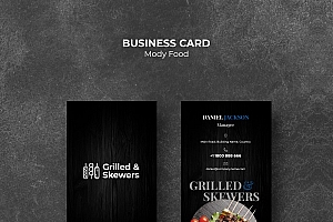 餐厅黑色名片模板