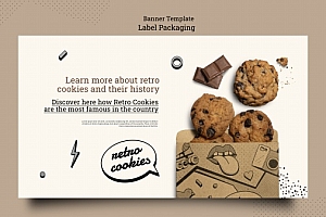 饼干包装横幅模板