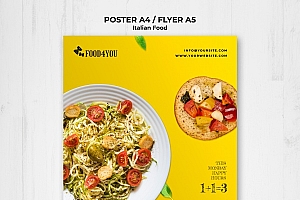 意大利美食海报模板
