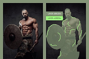 绿草苔藓岩石效果PS动作