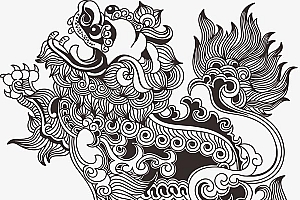 神兽貔貅线稿