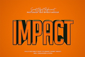 橘色凹陷样式立体字