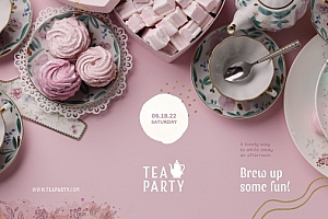 下午茶旗帜模板