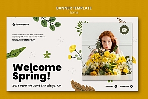 欢迎春天促销横幅