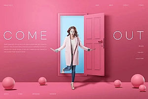 冬季服装推广粉色着陆页