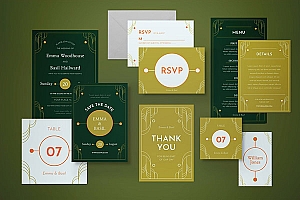 清新婚礼请柬模板