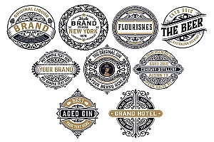 复古标志和徽章