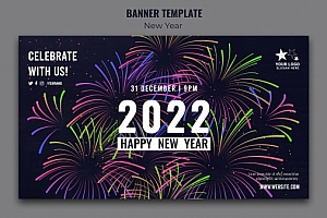 庆祝新年横幅模板