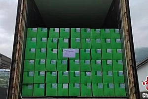 甘肃敦煌首次通过西部陆海新通道铁海联运列车出口石棉