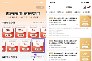 京东部分人领取1元京东支付券