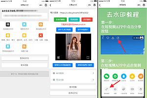 自带多平台解析接口短视频去水印图集水印小程序源码下载