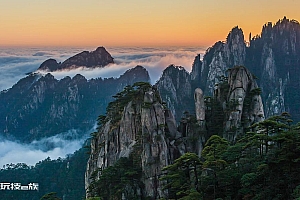 大气磅礴的黄山日出风景图片高清风光壁纸