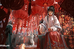 古代女子穿红色裙子图片