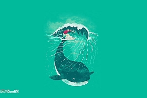 鲸鱼图片绘画卡通桌面壁纸