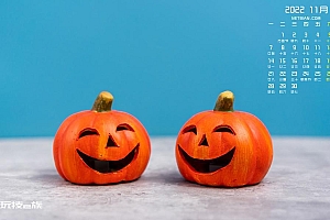 11月日历万圣节可爱南瓜桌面壁纸