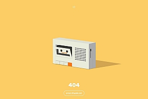 HTML收音机动画404页面网站模板