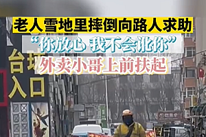 老人摔倒对过路外卖小哥说不会讹你 网友:心情有点复杂