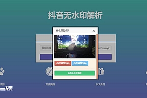 抖音在线去水印抖音无水印视频解析PHP源码