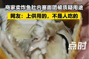 商家卖炸鱼肚内塞面团被质疑用途,网友:老板可能准备改行卖炸糍粑